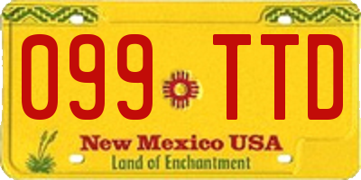 NM license plate 099TTD