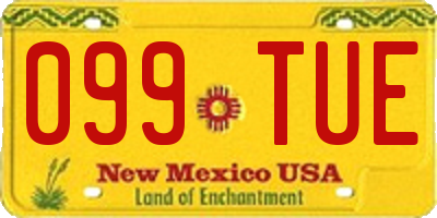 NM license plate 099TUE