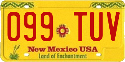NM license plate 099TUV