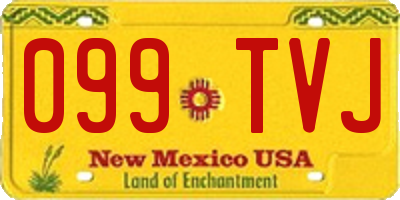 NM license plate 099TVJ