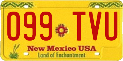 NM license plate 099TVU