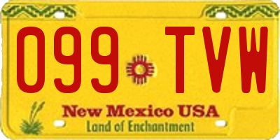 NM license plate 099TVW