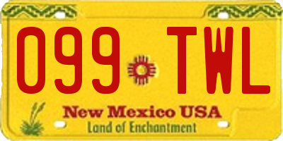 NM license plate 099TWL