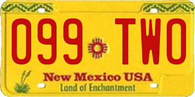 NM license plate 099TWO
