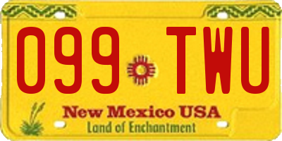 NM license plate 099TWU