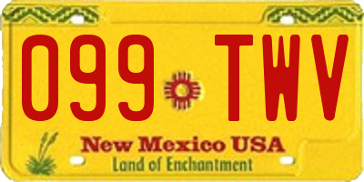 NM license plate 099TWV