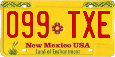 NM license plate 099TXE