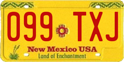NM license plate 099TXJ