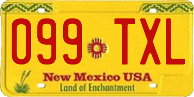 NM license plate 099TXL