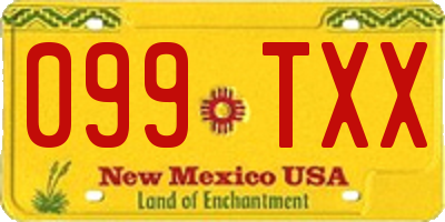 NM license plate 099TXX