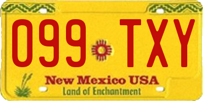 NM license plate 099TXY
