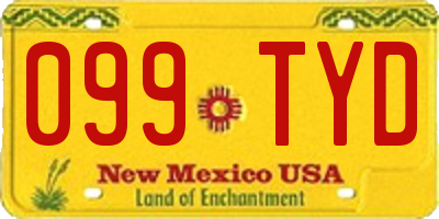 NM license plate 099TYD