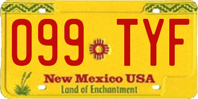 NM license plate 099TYF