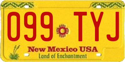 NM license plate 099TYJ