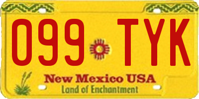 NM license plate 099TYK