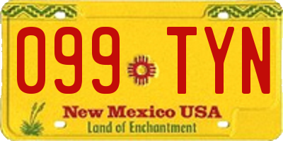 NM license plate 099TYN