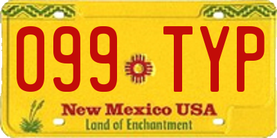 NM license plate 099TYP