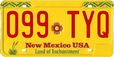 NM license plate 099TYQ
