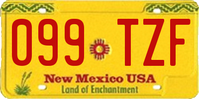 NM license plate 099TZF