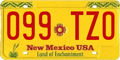 NM license plate 099TZO