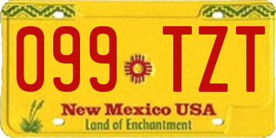 NM license plate 099TZT