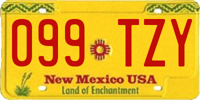 NM license plate 099TZY