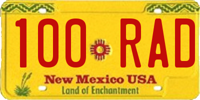 NM license plate 100RAD