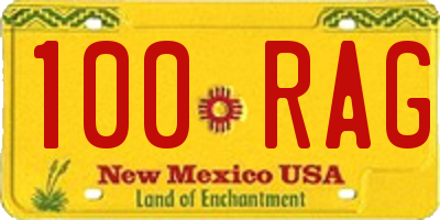 NM license plate 100RAG