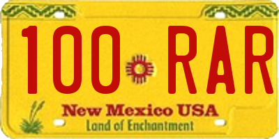 NM license plate 100RAR