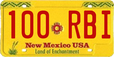 NM license plate 100RBI