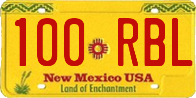 NM license plate 100RBL