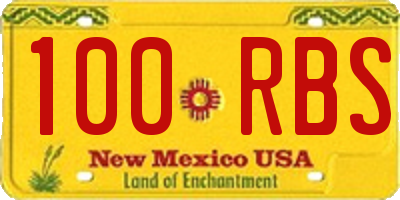 NM license plate 100RBS