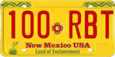 NM license plate 100RBT