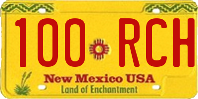 NM license plate 100RCH