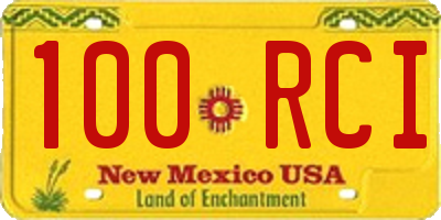 NM license plate 100RCI