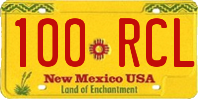 NM license plate 100RCL