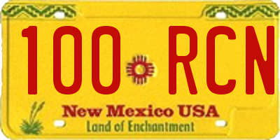 NM license plate 100RCN