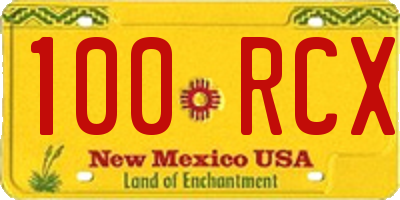 NM license plate 100RCX