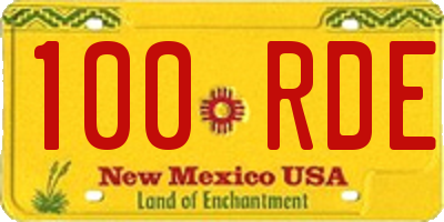 NM license plate 100RDE