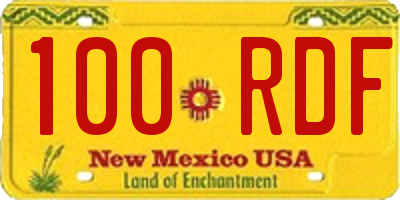 NM license plate 100RDF