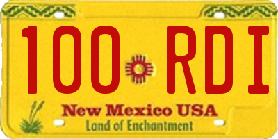 NM license plate 100RDI