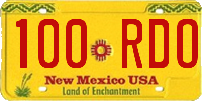 NM license plate 100RDO
