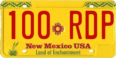 NM license plate 100RDP