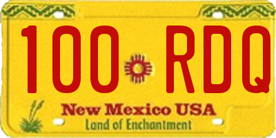 NM license plate 100RDQ