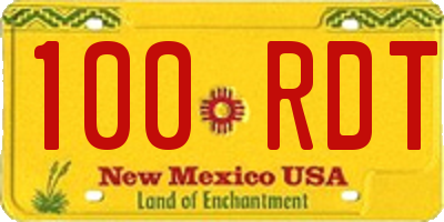 NM license plate 100RDT