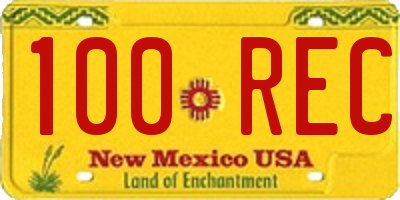 NM license plate 100REC