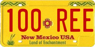 NM license plate 100REE
