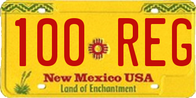 NM license plate 100REG
