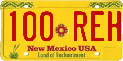 NM license plate 100REH