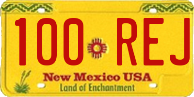 NM license plate 100REJ